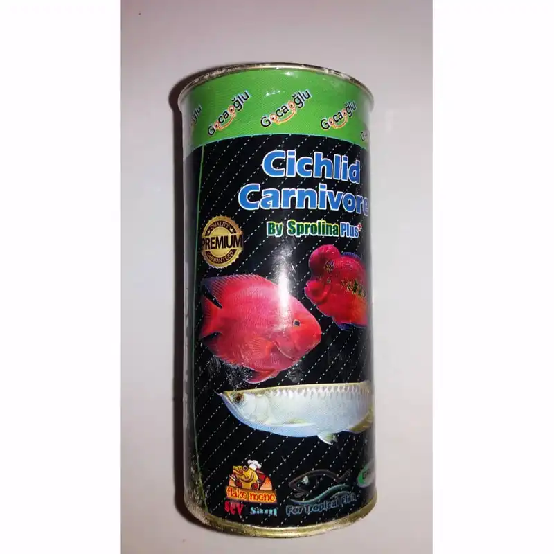 غذای ماهی سیچلاید کارنیور اسپرولینا پلاس به همراه آستاگزانتین پلاس مجموعه دو عددی