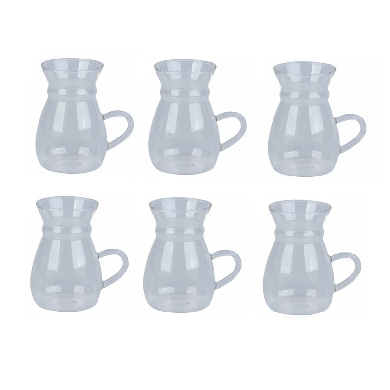 فنجان مدل بوروسیلیکات Keyif Borosilikat کد 1369n1843 بسته شش عددی 