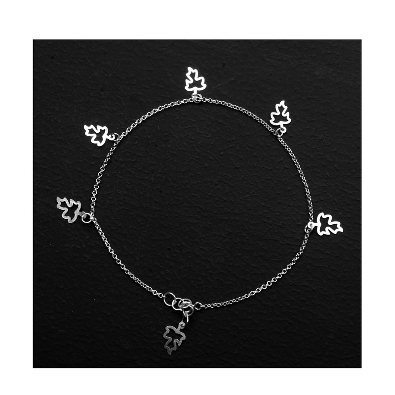 پابند نقره زنانه مدل برگ