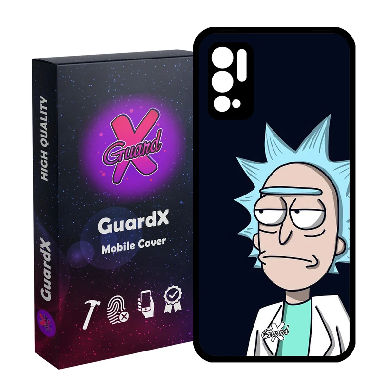کاور گارد ایکس طرح Rick and Morty مدل Glass10030 مناسب برای گوشی موبایل شیائومی Redmi Note 10 5G / Poco M3 Pro