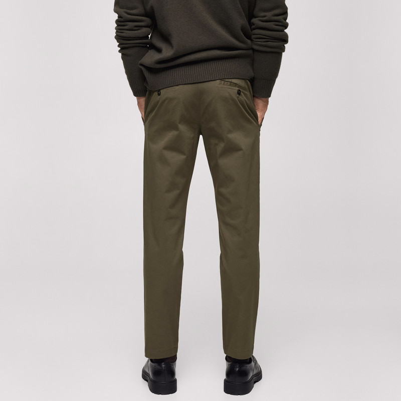 شلوار اسلیم فیت مردانه مانگو مدل کتان کد MG570PRA