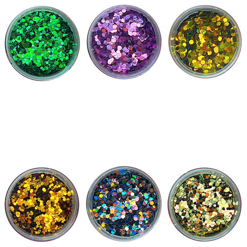 تزیین ناخن مدل پولک هولوگرامی کد N8 مجموعه 6 عددی