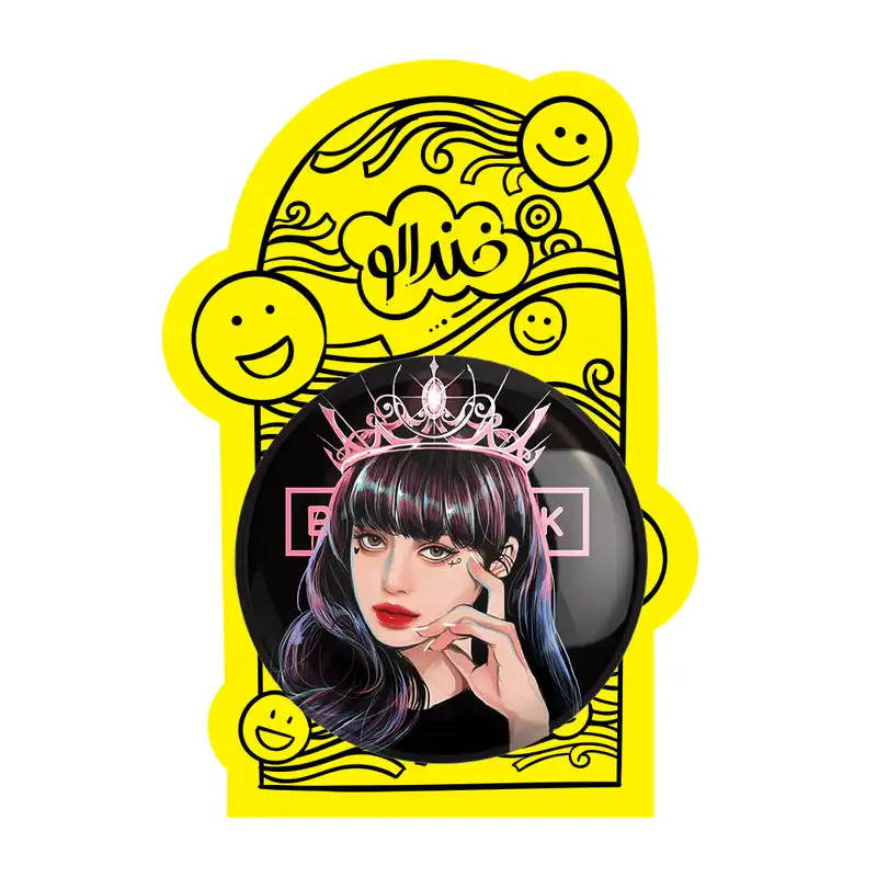 آینه جیبی خندالو مدل لیسا گروه بلک پینک Black Pink کد 3121