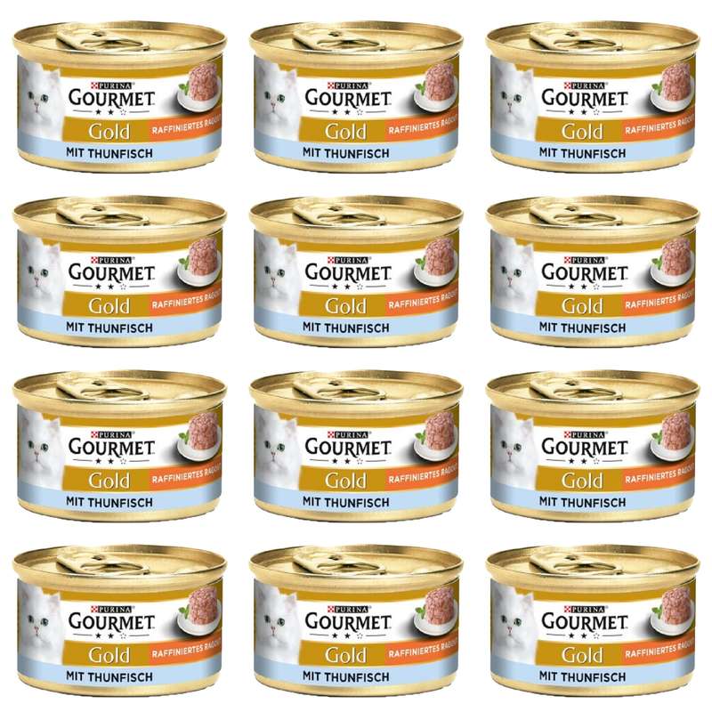 کنسرو غذای گربه گورمت مدل Tuna Fish وزن 85 گرم بسته 12 عددی