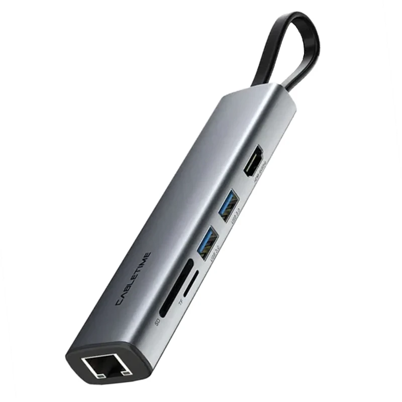 هاب 7 پورت USB-C کِیبِل تایم مدل CB23G هاب 7 پورت USB-C کِیبِل تایم مدل CB23G