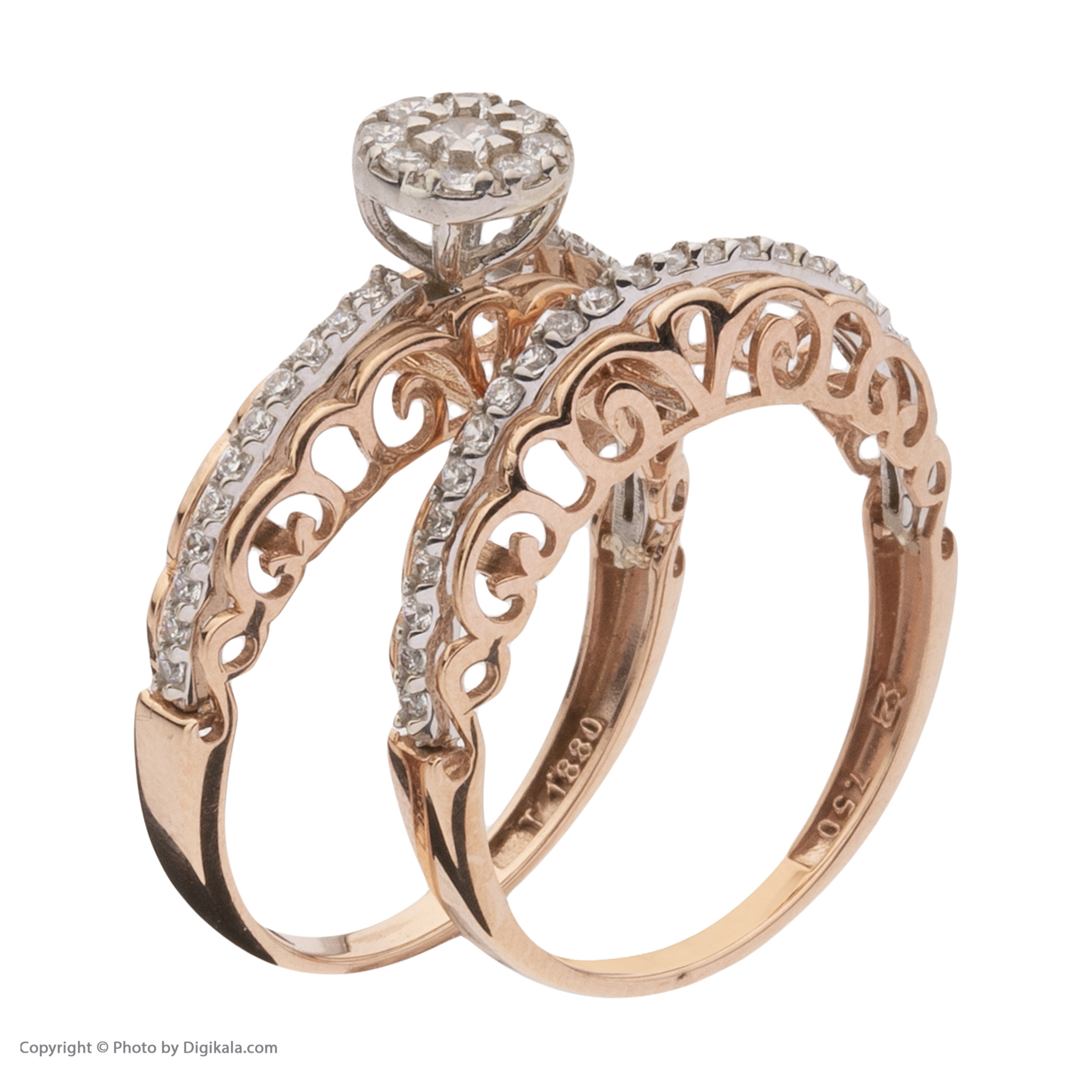 ست حلقه و پشت حلقه طلا 18 عیار زنانه مایا ماهک مدل MR0932 ست حلقه و پشت حلقه طلا 18 عیار زنانه مایا ماهک مدل MR0932