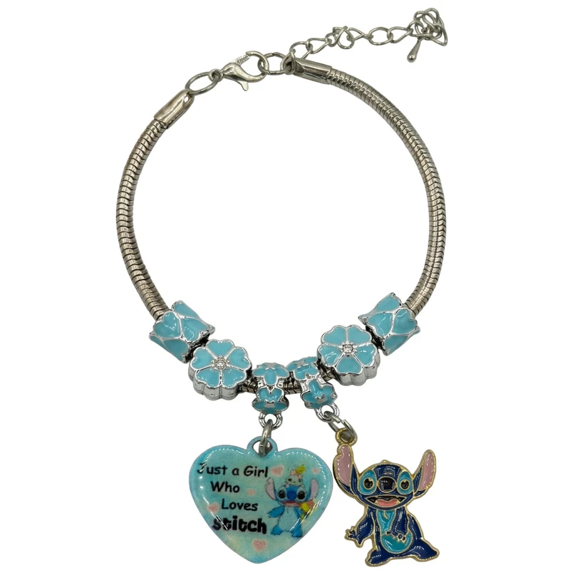 دستبند زنجیری زنانه مدل پاندورا استیچ کد & heart