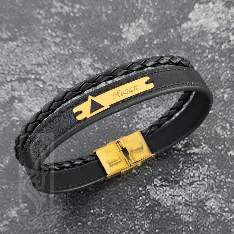 دستبند طلا 18 عیار مردانه لیردا مدل اسم حسن 9011
