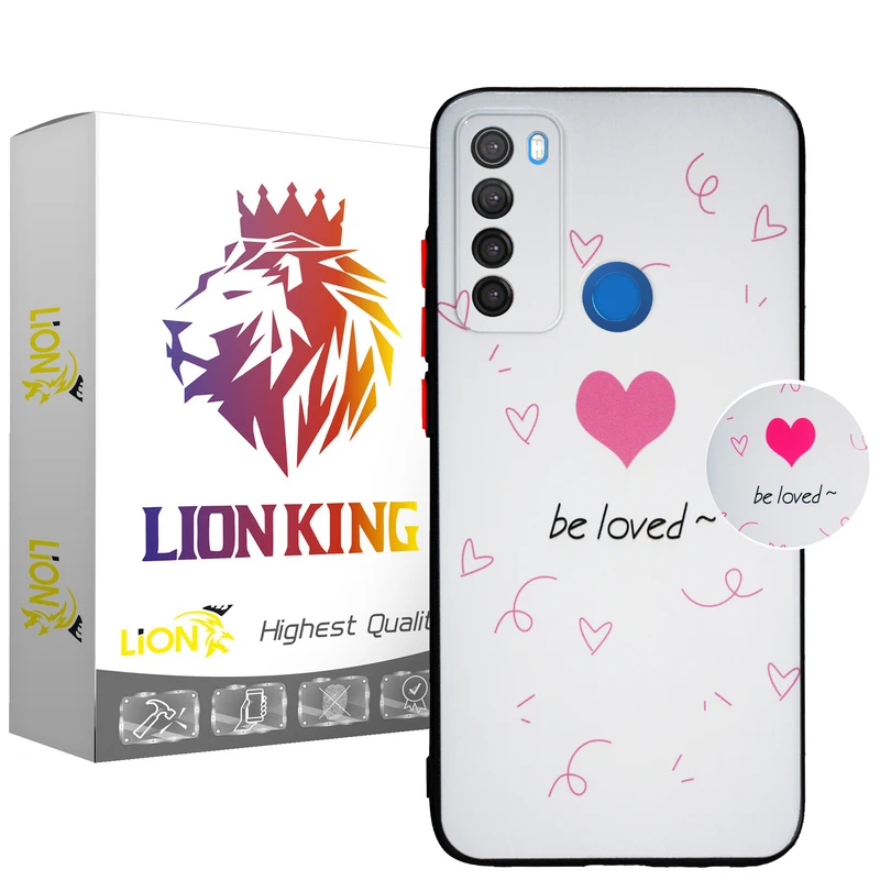  کاور لاین کینگ مدل be loved مناسب برای گوشی موبایل شیائومی Redmi Note 8 به همراه پایه نگهدارنده