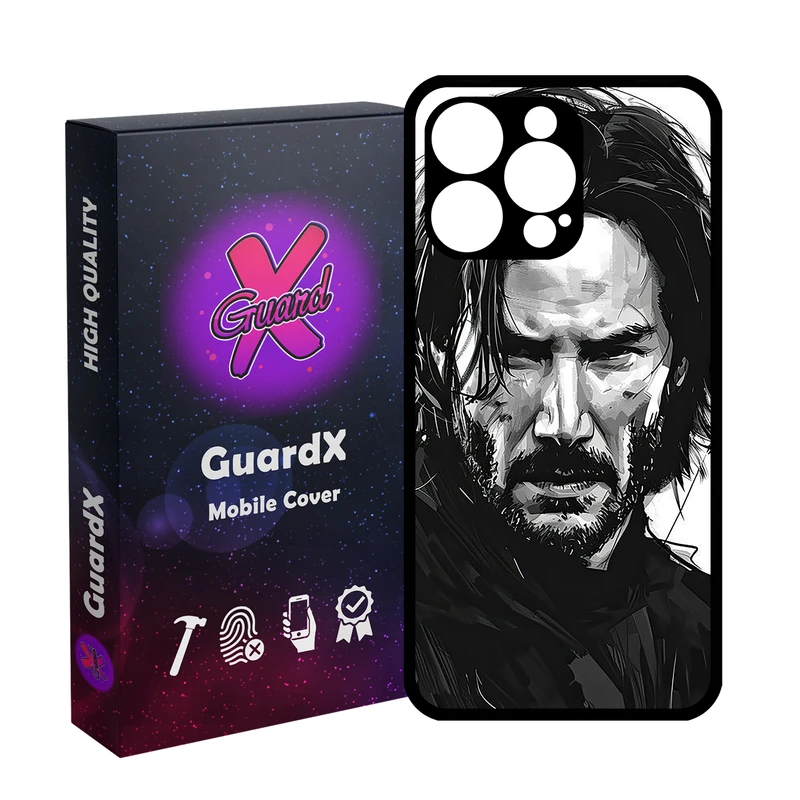 کاور گارد ایکس طرح جان ویک مدل Glass10754 مناسب برای گوشی موبایل اپل iPhone 15 Pro Max