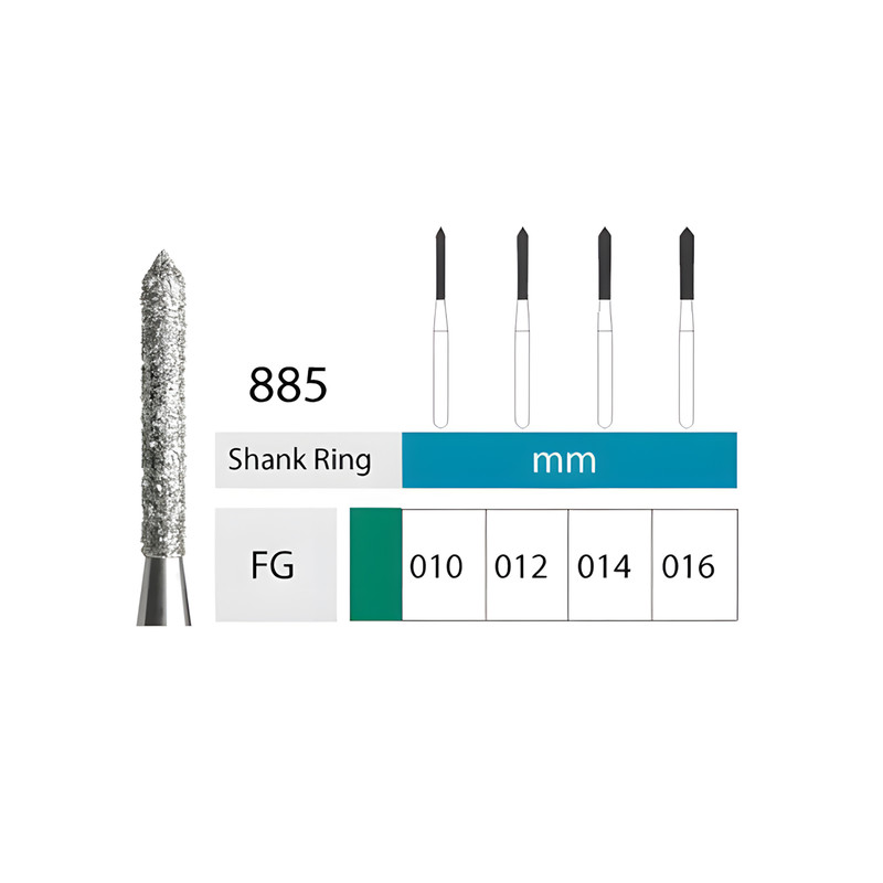 فرز الماسی استوانه ای با نوک مورب توربین آر دی تی مدل 885 بسته 5 عددی فرز الماسی استوانه ای با نوک مورب توربین آر دی تی مدل 885 بسته 5 عددی