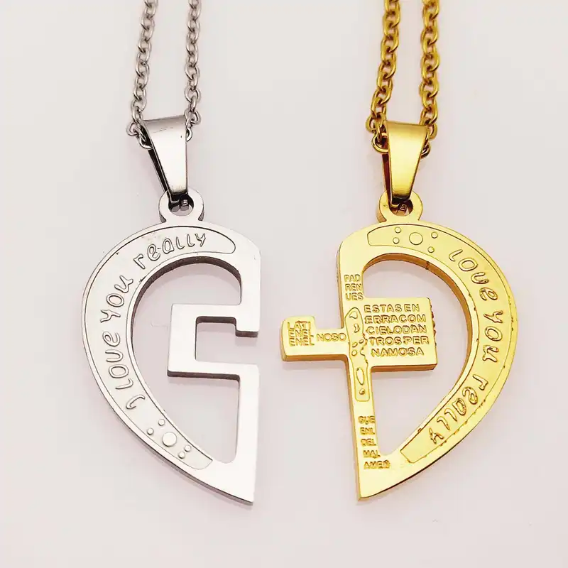 گردنبند ست طرح قلب مدل 276GAMZ مجموعه 2 عددی