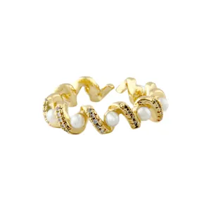 انگشتر دخترانه مدل دو لاین نگینی