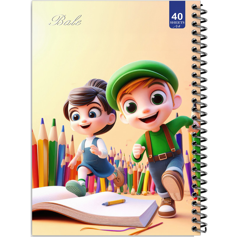 دفتر نقاشی 40 برگ انتشارات بله طرح پسرانه کد A4-K457