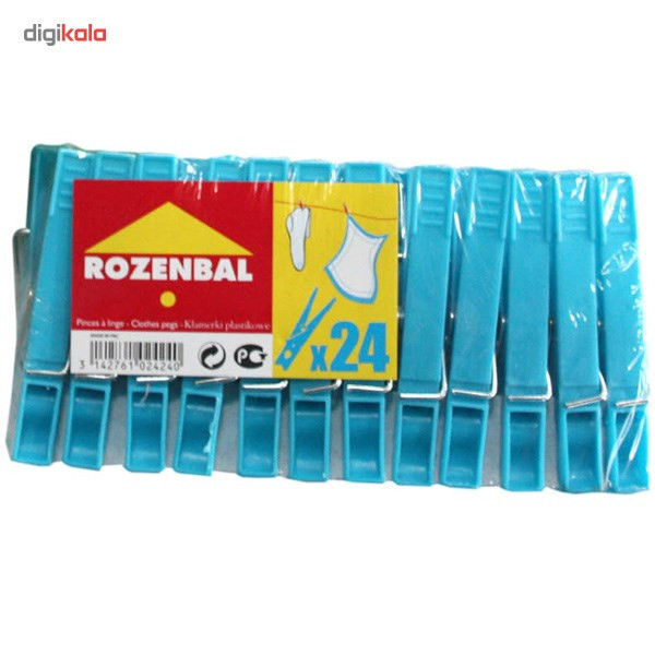 گیره لباس پلاستیکی رزنبال کد 102424 بسته 24 عددی