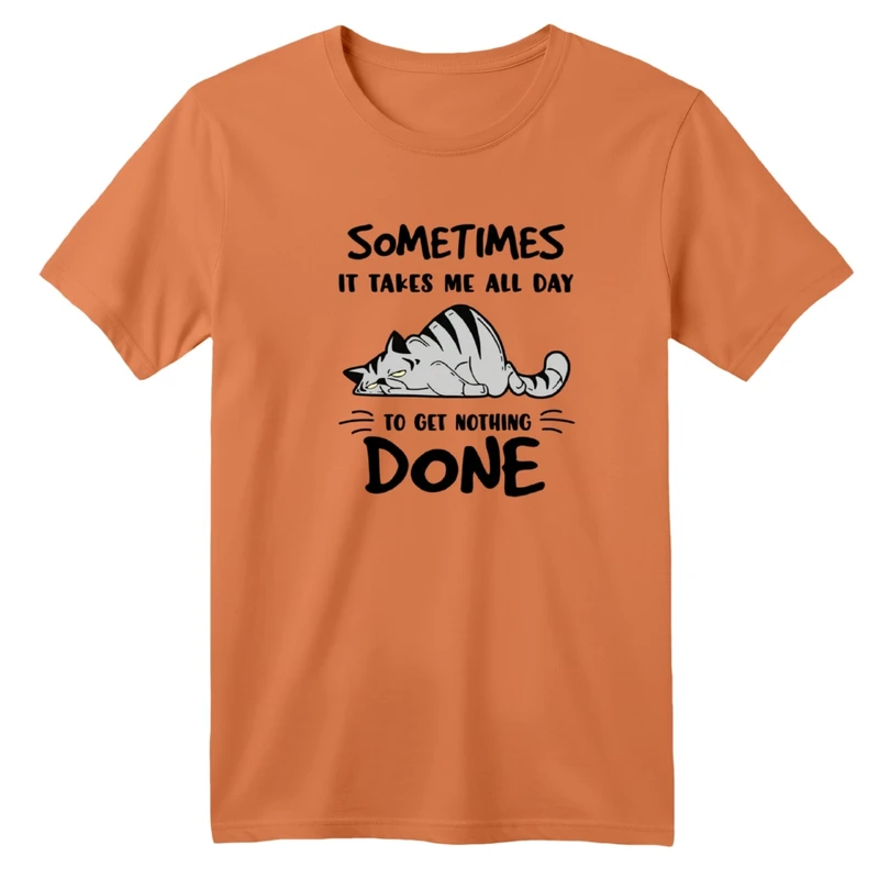 تی‌شرت آستین کوتاه لانگ بچگانه مدل گربه خوابیده