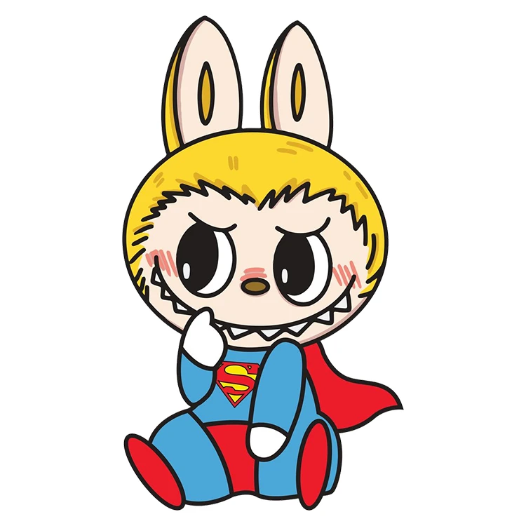 استیکر پارچه و لباس پاد آفرین مدل عروسک لبوبو Labubu کد S1104