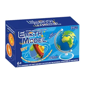 Earth Model Educational Kit (featuring internal layers) including explanatory layer labels gouache paints for coloring, and a display stand (Code: WPK-005).