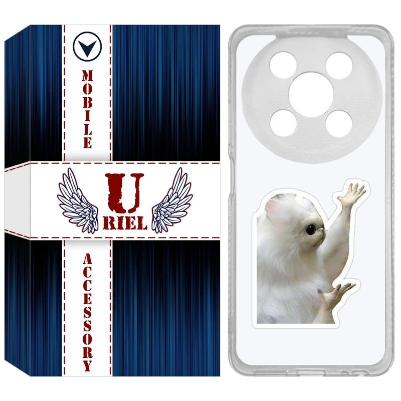 کاور یوریل مدل Clear کد 89 طرح میمون سفید مناسب برای گوشی موبایل وکال V2 / V2 Lite