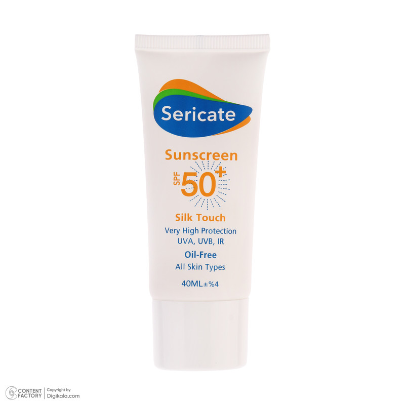 کرم ضد آفتاب بدون رنگ صورت سری کیت SPF50 مدل Silk Touch مناسب برای انواع پوست‌ حجم 40 میلی‌ لیتر