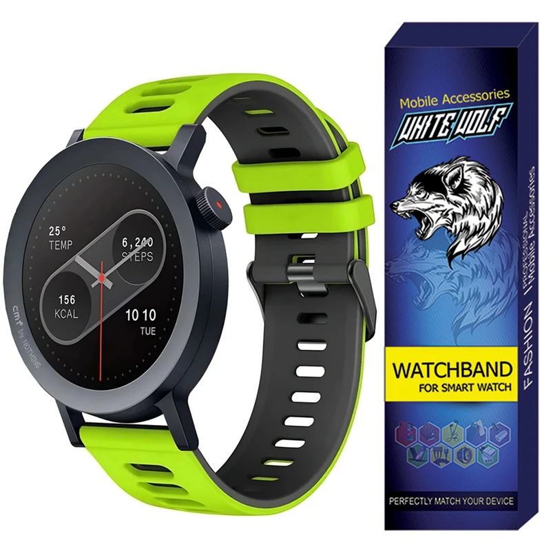 بند وایت ولف مدل WB-SIL- 2C مناسب برای ساعت هوشمند ناتینگ CMF Watch Pro 2 / 22mm