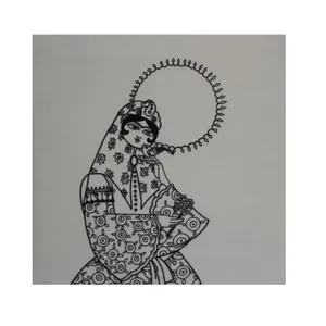 بوم رنگ آمیزی مدل خاتون کد 3001 سایز 30x30 سانتی متر