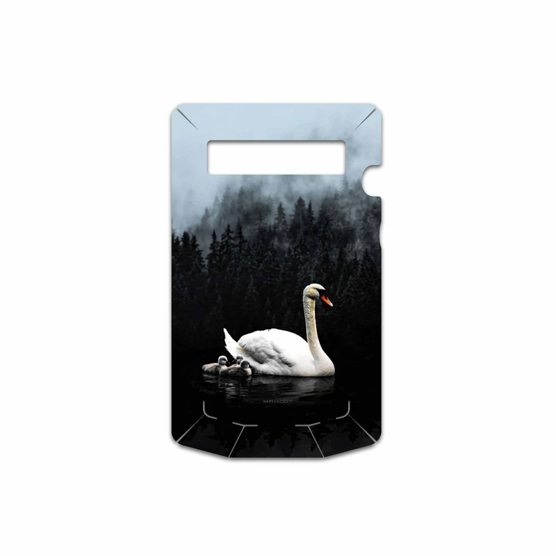 برچسب پوششی ماهوت مدل Swan-Lake مناسب برای گوشی موبایل بلک بری P9981