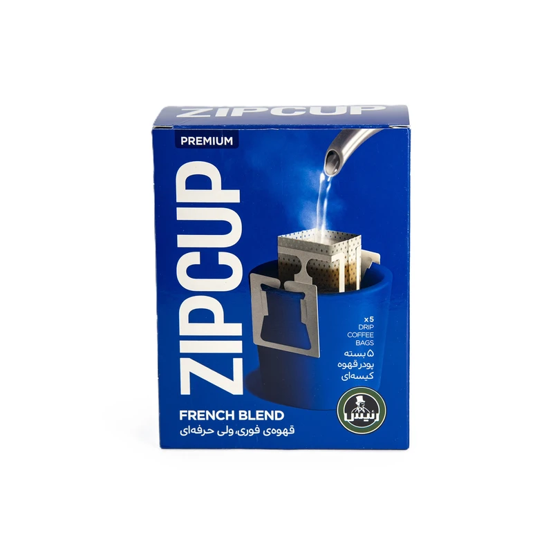 قهوه فوری زیپ کاپ فرنچ بلند رئیس - 10 گرم بسته 5 عددی