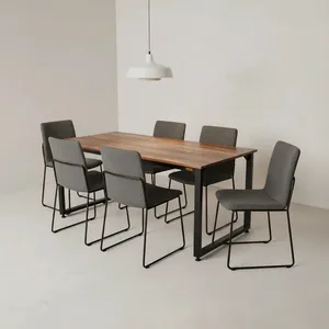 میز ناهارخوری شش نفره دیزم مدل مونتاژی LNC_asm_150×80_BRN