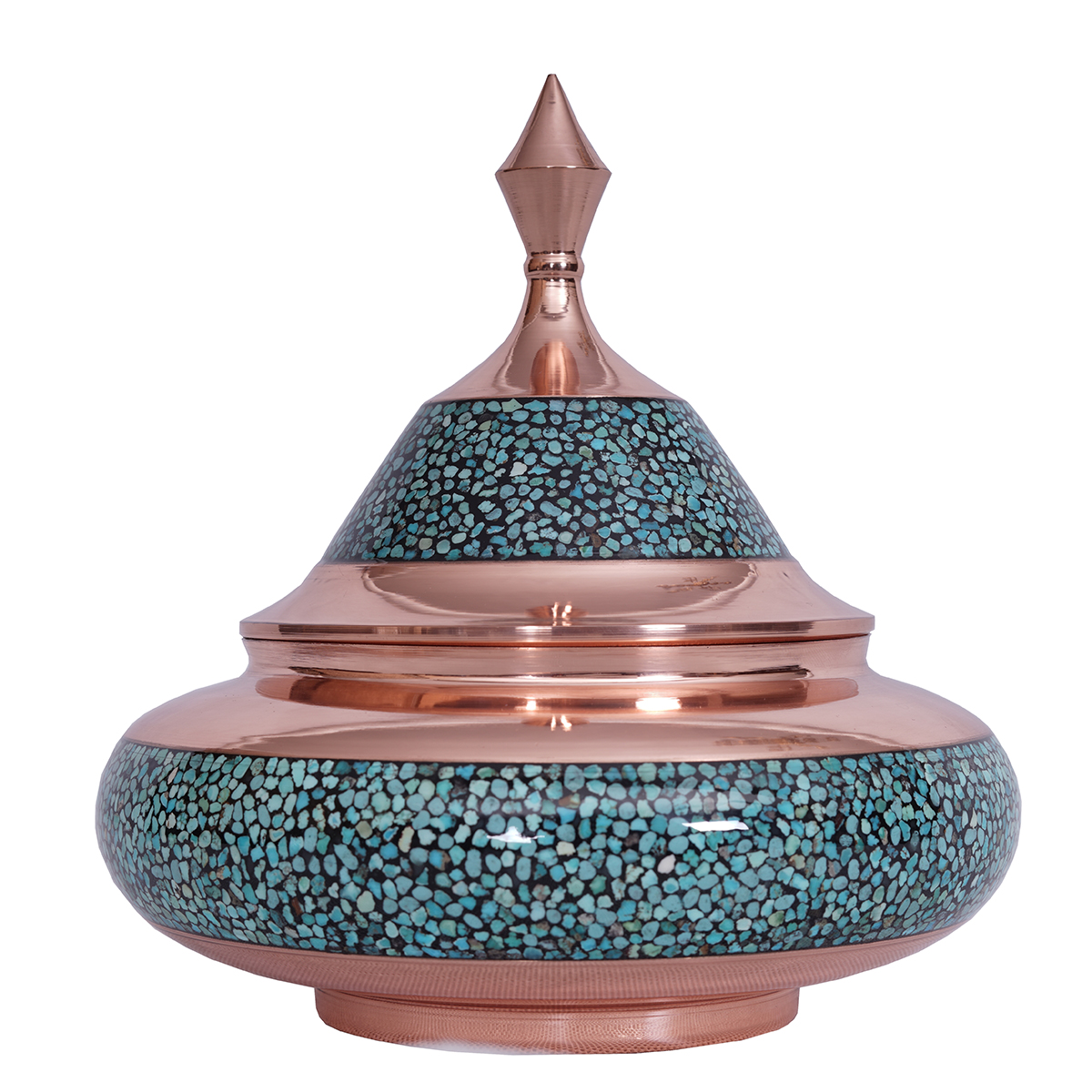 AGHAJANI Handicrafts Turquoise inlaying sweet dish, F043 Model