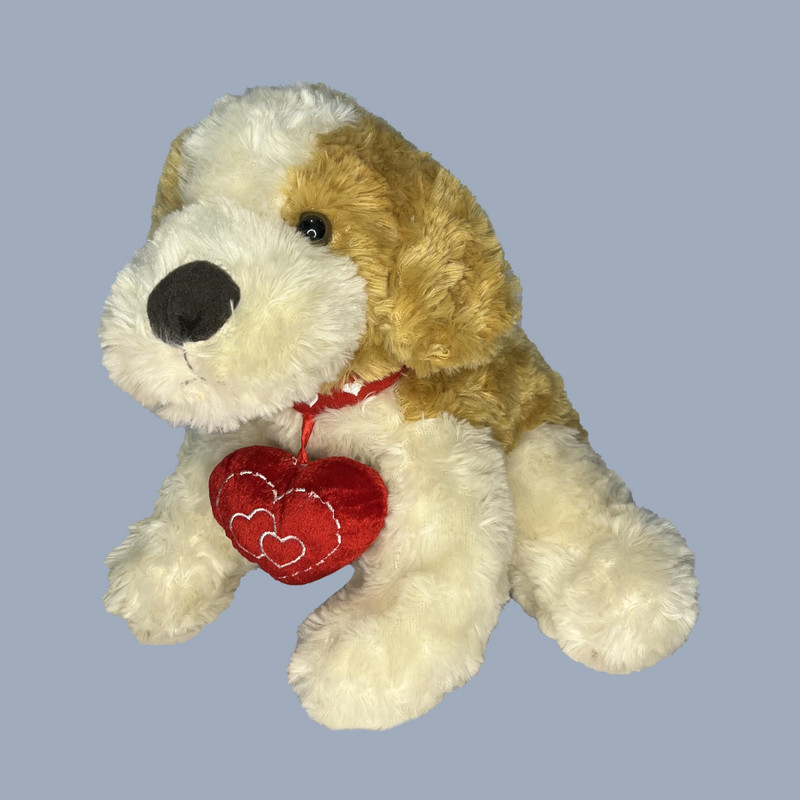 عروسک طرح سگ قلب دار مدل RainBow Heart Puppy Dog کد SZ13/1181 طول 33 سانتی‌متر