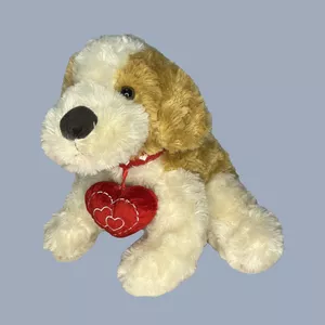 عروسک طرح سگ قلب دار مدل RainBow Heart Puppy Dog کد SZ13/1181 طول 33 سانتی‌متر