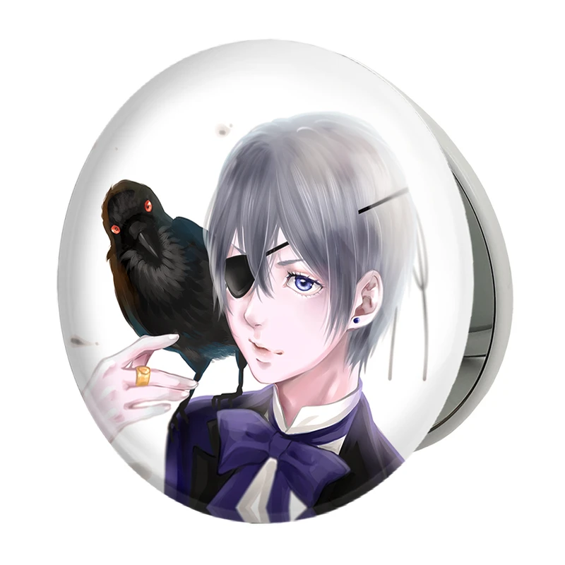 آینه جیبی خندالو طرح شیل انیمه خادم سیاه Black Butler مدل تاشو کد 16318 