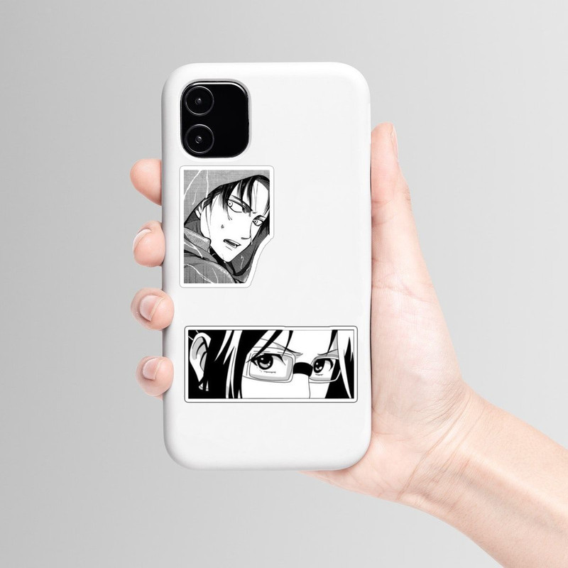 استیکر لپ تاپ و موبایل گوفی طرح انیمه اتک ان تایتان مدل AOT 56 مجموعه 9 عددی