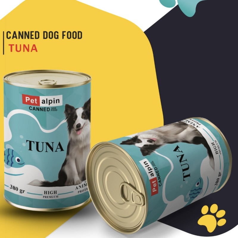 کنسرو غذای سگ پتالپین  مدل گوشت ماهی تن  وزن ۴۰۰ گرم