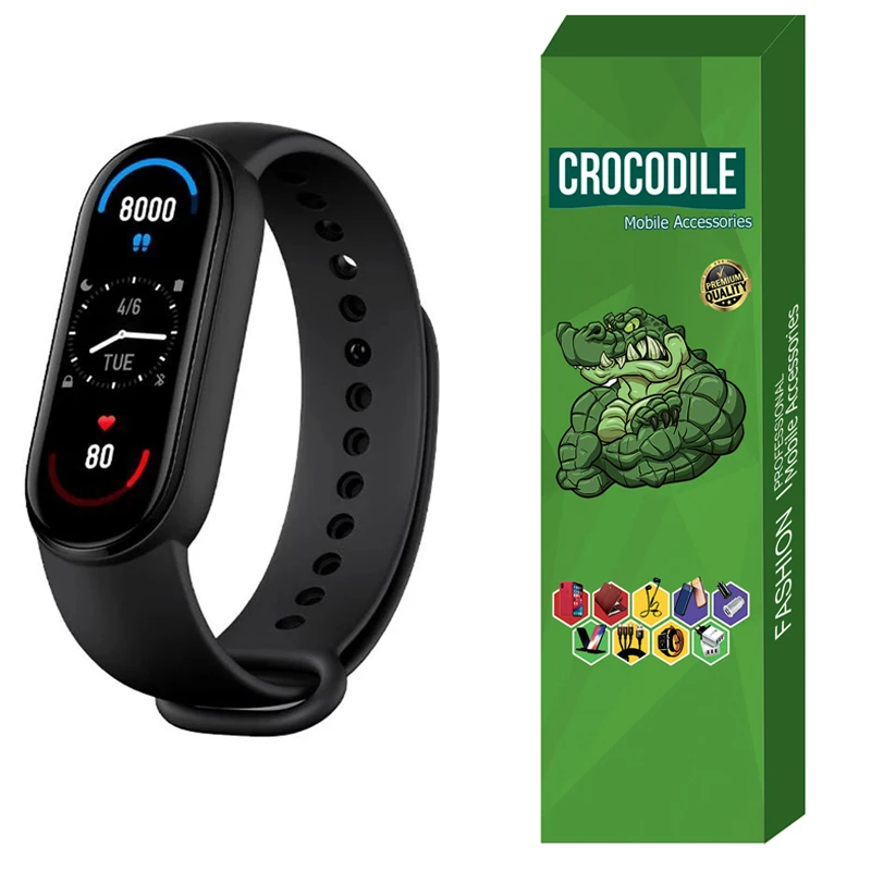 بند کروکودیل مدل C-Silicone مناسب برای مچ بند هوشمند شیائومی  Mi Band 5 / 6 / 7