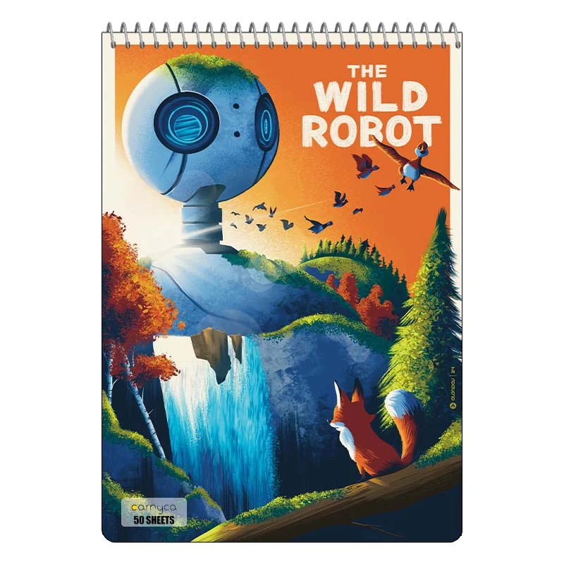دفتر نقاشی 50 برگ سیمی کارنیکا طرح ربات وحشی The Wild Robot کد 88475