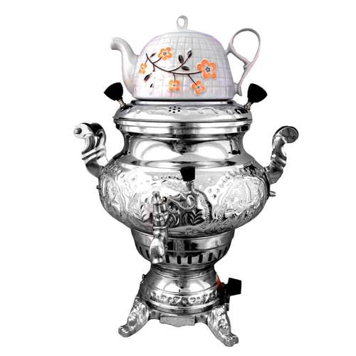 سماور گازی مدل هومت قلمکاری گنجایش 6 لیتر به همراه قوری