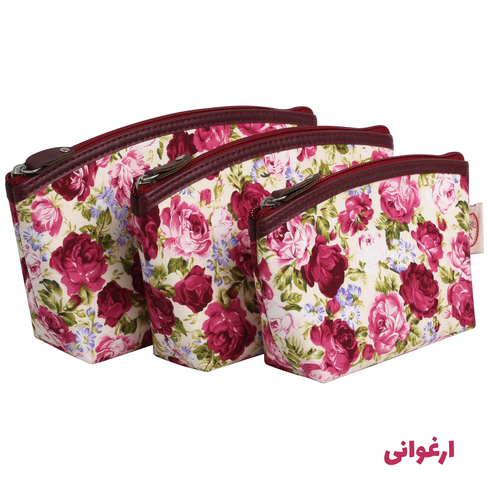 کیف لوازم آرایش زنانه سیب کد 15-Bgf مجموعه 3 عددی -  - 5