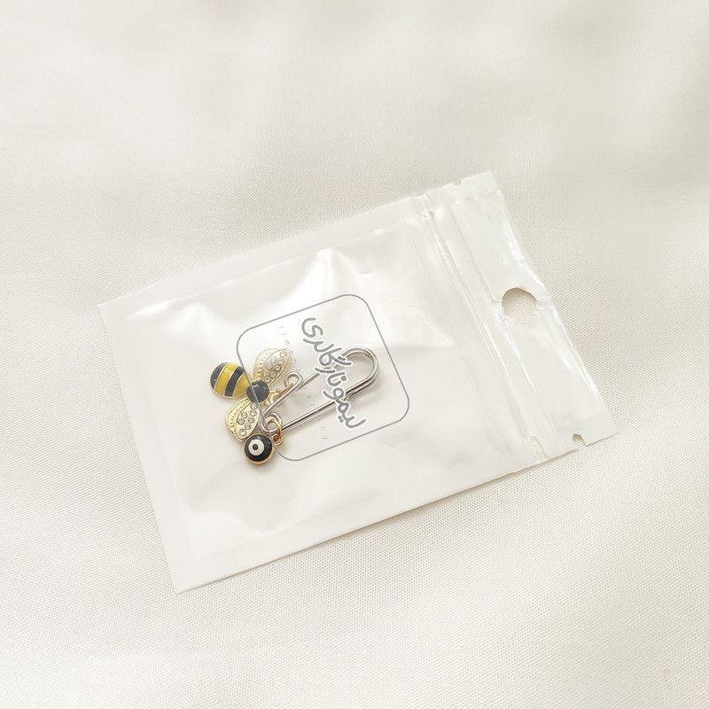 سنجاق سینه دخترانه لیمونار گالری مدل زنبور نگین دار