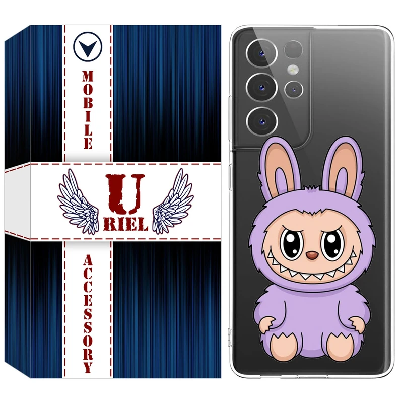 کاور یوریل مدل Clear کد 130 طرح لبوبو Labubu مناسب برای گوشی موبایل سامسونگ Galaxy S21 Ultra