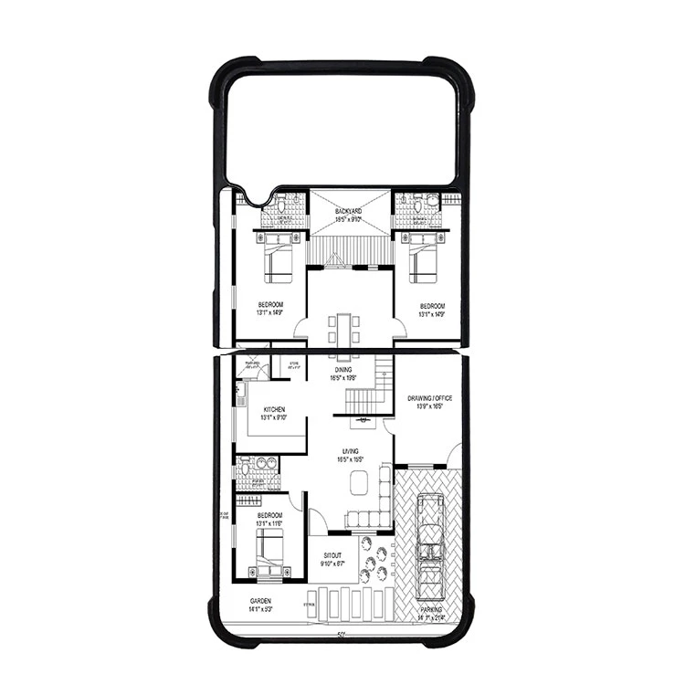 کاور قاب گارد هوم طرح نقشه مناسب برای گوشی موبایل سامسونگ galaxy z flip 4