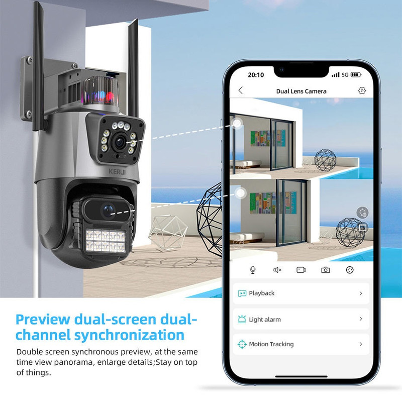 دوربین مداربسته تحت شبکه مدل AI Tracking Night Vision 8X Dual Lens