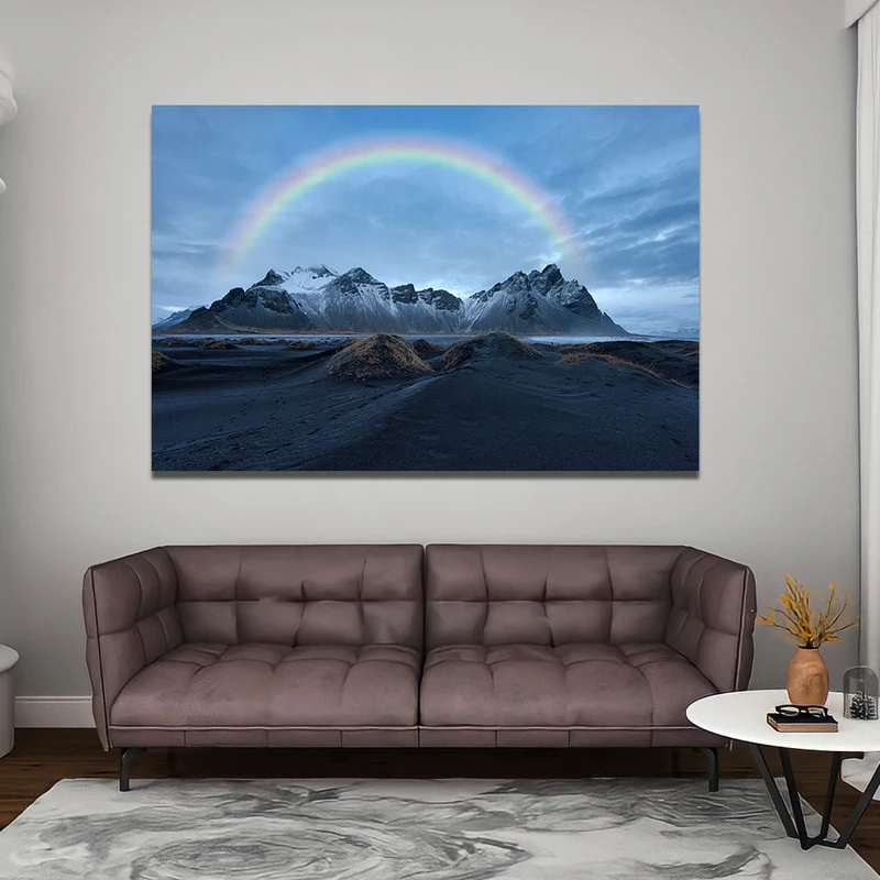 تابلو شاسی مدل کوه برفی و رنگین کمان کد RA11-0014