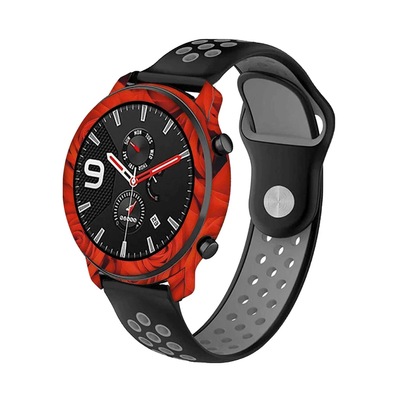  برچسب ماهوت طرح Red-Flower مناسب برای ساعت هوشمند شیائومی Amazfit GTR 47mm