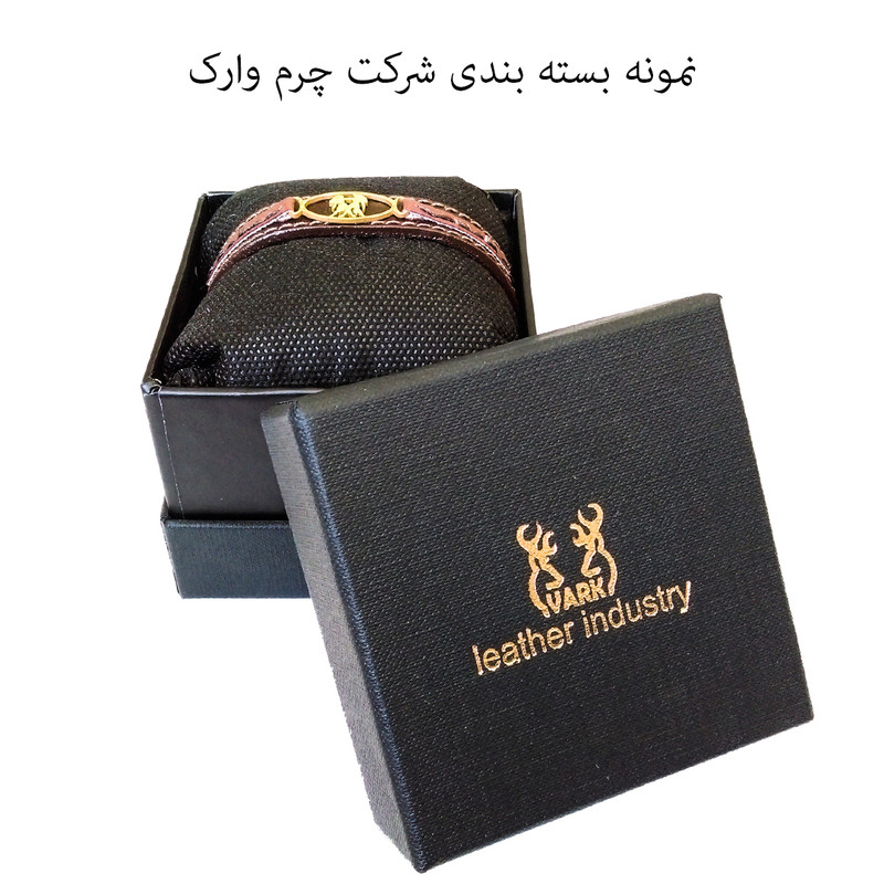 دستبند چرم وارک طرح ماه تولد خرداد مدل پرهام کد rb70