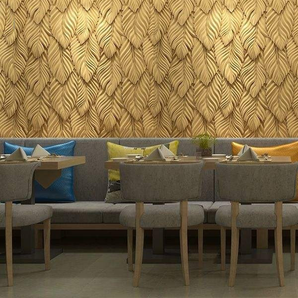 دیوارپوش مدل سه بعدی طرح برگ کد n-430