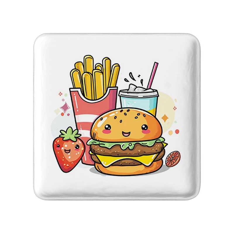 مگنت خندالو طرح فست فود (Fast Food) مدل مربعی کد 36568