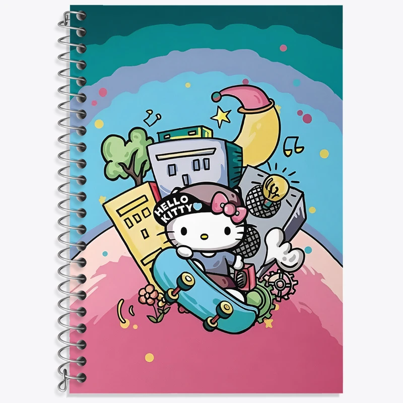 دفتر زبان 50 برگ خندالو مدل سه خط طرح هلو کیتی (Hello Kitty) کد N3995