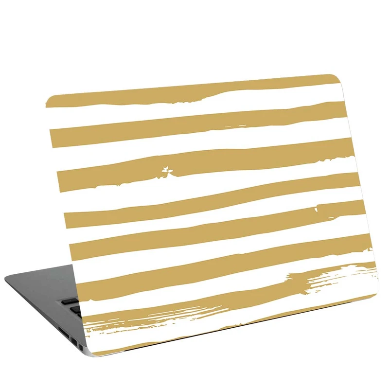 استیکر لپ تاپ طرح Gold Line IN White Pattern کد G-258 مناسب برای لپ تاپ 15.6 اینچ